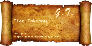 Gier Taksony névjegykártya